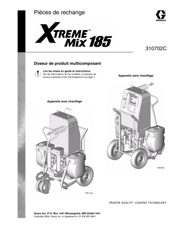 Graco 310702C, Xtreme Mix 185 Repair-Parts Manuel du propriétaire | Fixfr