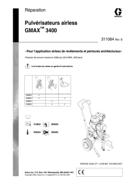 Graco 311064b GMAX 3400 Airless Paint Sprayers Manuel du propriétaire