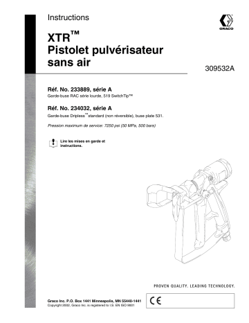 Graco 309532A XTR Spray Gun Manuel du propriétaire | Fixfr