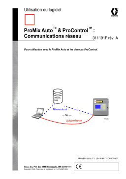 Graco 311191a , Communications réseau pour utilisation avec le ProMix Auto et les doseurs ProControl Manuel du propriétaire