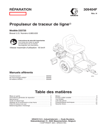 Graco 309404h , Propulseur de traceur de ligne Manuel du propriétaire | Fixfr