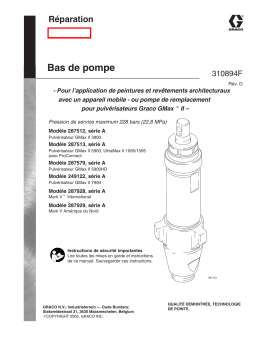 Graco 310894d , Bas de pompe Manuel du propriétaire