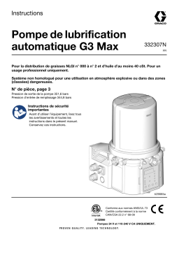 Graco 332307N, Pompe de lubrification automatique G3 Max, français Manuel du propriétaire