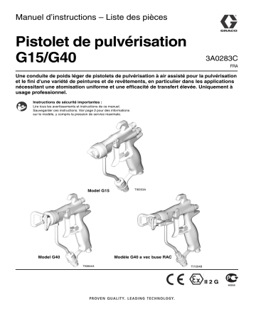 Graco 3A0283C - G15/G40 Spray Gun Mode d'emploi | Fixfr