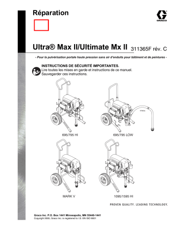 Graco 311365c , Réparation Pulvérisateurs sans air Ultra Max II / Mark V Manuel du propriétaire | Fixfr