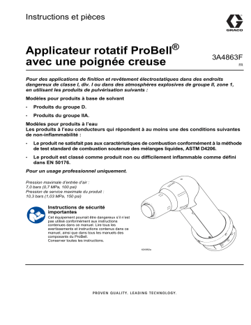 Graco 3A4863F, Applicateur rotatif ProBell avec une poignée creuse Mode d'emploi | Fixfr