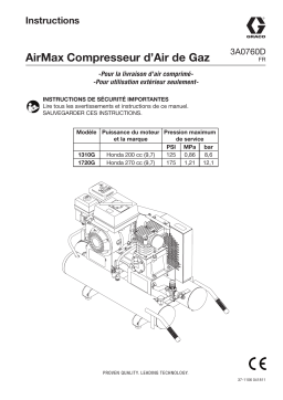 Graco 3A0760D - AirMax Gas Air Compressor Mode d'emploi
