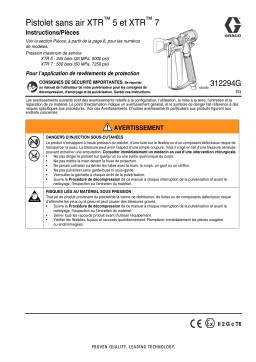 Graco 312294G, XTR5 and XTR 7 Airless Spray Gun Manuel du propriétaire