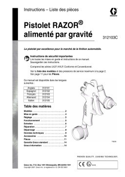 Graco 312103C- RAZOR Gravity Feed Gun Manuel du propriétaire