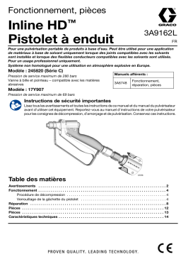 Graco 3A9162L, Pistolet à enduit Inline HD, Fonctionnement, Pièces, français Manuel du propriétaire