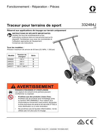 Graco 332484J - Traceur pour terrains de sport Fonctionnement - Réparation - Pièces Manuel du propriétaire | Fixfr