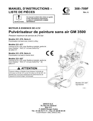 Graco 308709A, Pulvérisateur de peinture sans air GM 3500 Manuel du propriétaire | Fixfr