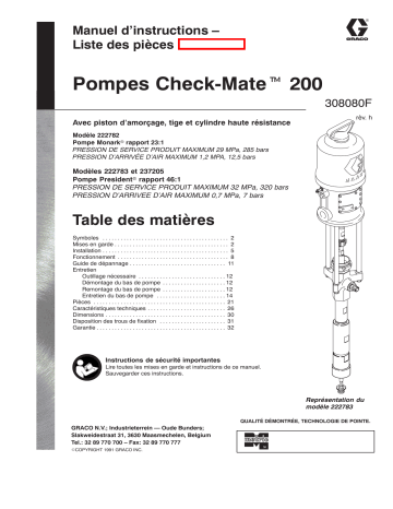 Graco 308080h , Pompes Check-Mate 200 Manuel du propriétaire | Fixfr