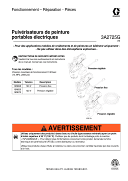 Graco 3A2725G Electric Hand-Held Paint Sprayers Mode d'emploi