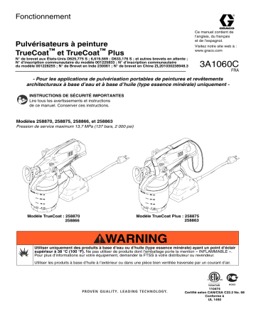 Graco 3A1060C - TrueCoat and TrueCoat Plus Paint Sprayers Manuel du propriétaire | Fixfr