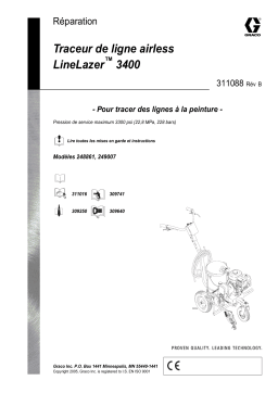 Graco 311088b LineLazer 3400 Airless Line Striper Repair Manuel du propriétaire