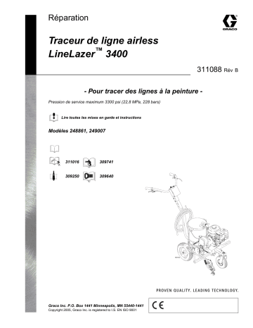 Graco 311088b LineLazer 3400 Airless Line Striper Repair Manuel du propriétaire | Fixfr