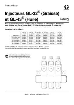 Graco 3A1237J GL32 Injectors (grease), GL43 (Oil) Injectors Mode d'emploi