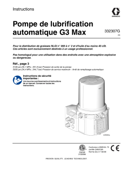 Graco 332307G. Pompe de lubrification automatique G3 Max, Français Manuel du propriétaire