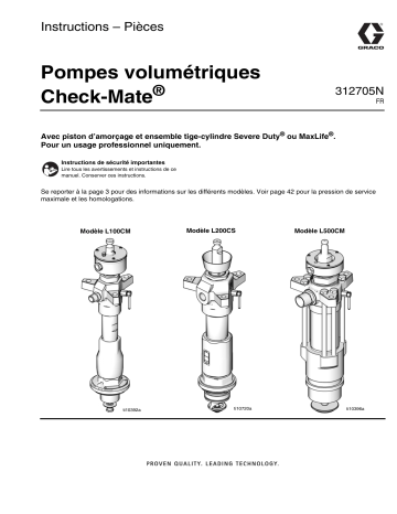 Graco 312705N -Pompes volumétriques Check-Mate Mode d'emploi | Fixfr