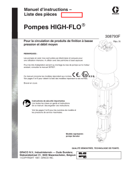 Graco 308793n , Pompes HIGH-FLO à basse pression et débit moyen Manuel du propriétaire