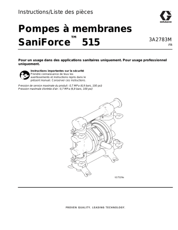 Graco 3A2783M, Pompes à membranes SaniForce™ 515p Mode d'emploi | Fixfr