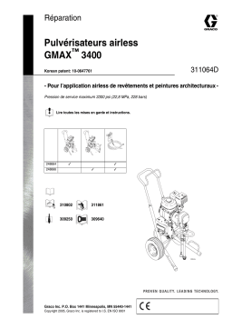 Graco 311064D GMAX 3400 Airless Sprayers Repair Manuel du propriétaire