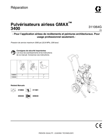 Graco 311064G - GMAX 3400 Airless Sprayers, Repair Manuel du propriétaire | Fixfr