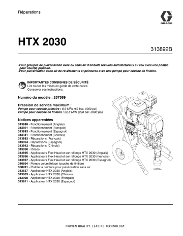 Graco 313892B, HTX 2030 257369, Repair Manuel du propriétaire | Fixfr