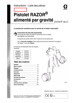 Graco 312101c , Pistolet RAZOR alimenté par gravité Manuel du propriétaire