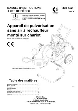 Graco 308692A, Appareil de pulvérisation sans air à réchauffeur monté sur chariot Manuel du propriétaire