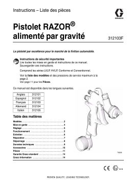 Graco 312103F- RAZOR Gravity Feed Gun Manuel du propriétaire