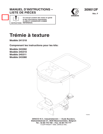 Graco 309012f , Trémie à texture Manuel du propriétaire | Fixfr