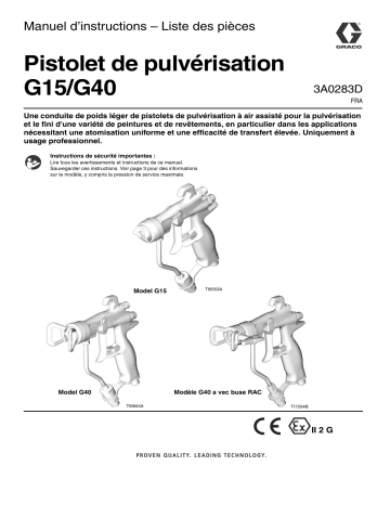 Graco 3A0283D - G15/G40 Spray Gun Mode d'emploi | Fixfr