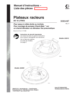 Graco 308049p , Plateaux racleurs Manuel du propriétaire