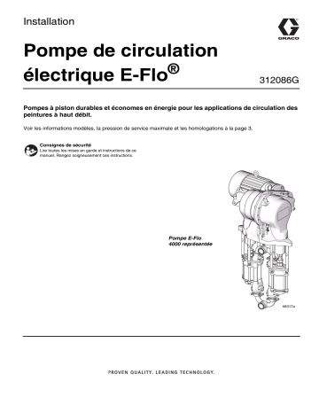 Graco 312086G, E-Flo Electric Circulation Pump Installation manuel | Fixfr