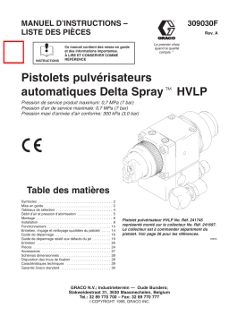 Graco 309030a , Pistolets pulvérisateurs automatiques Delta Spray HVLP  Manuel du propriétaire