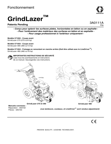 Graco 3A0111A GrindLazer Manuel du propriétaire | Fixfr