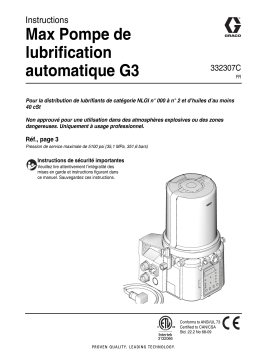 Graco 332307C - G3 Max Automatic Lubrication Pump Mode d'emploi