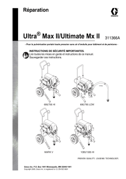 Graco 311366a Ultra Max II/Ultimate Mx II Repair Manuel du propriétaire