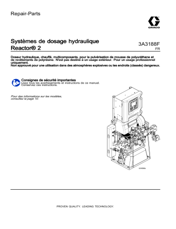 Graco 3A3188F, Systèmes de dosage hydraulique Reactor® 2, Repair-Parts Manuel du propriétaire | Fixfr
