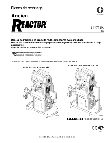 Graco 311719K - Hydraulic Reactor Repair-Parts Manuel du propriétaire | Fixfr