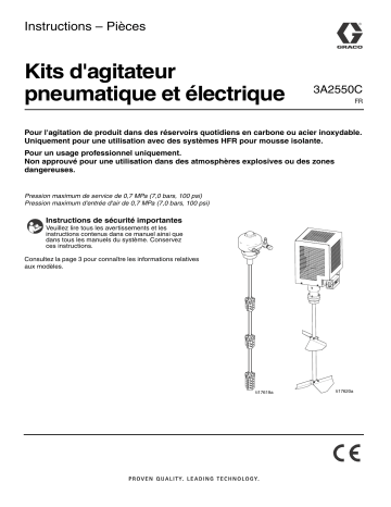 Graco 3A2550C - Pneumatic and Electrical Agitators Mode d'emploi | Fixfr