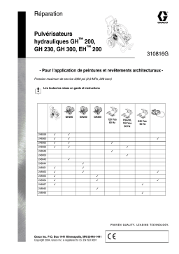 Graco 310816G, GH 200, GH 230, GH 300, EH 200 Manuel du propriétaire