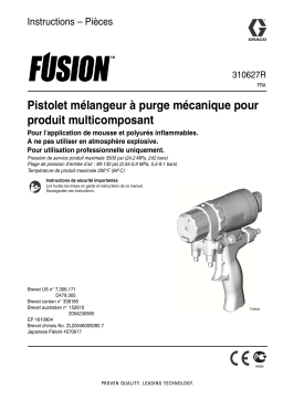 Graco 310627R - Fusion Plural Component, Impingement Mix, Mechanical Purge Spray Gun Mode d'emploi