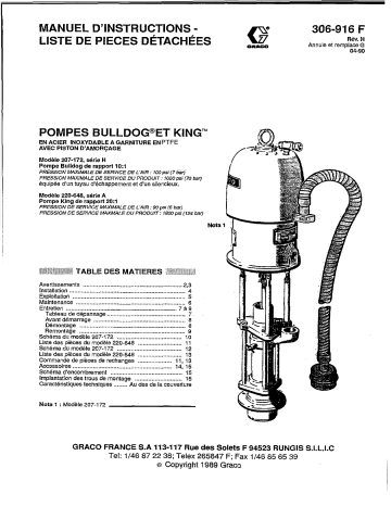 Graco 306916 Manuel du propriétaire | Fixfr