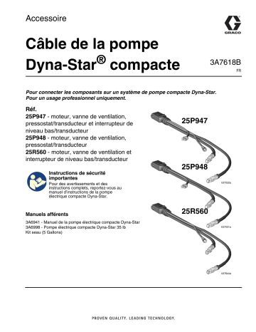 Graco 3A7618B, de câble de pompe électrique compacte Dyna-Star, français Manuel du propriétaire | Fixfr