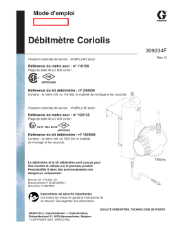 Graco 309234g , Débitmètre Coriolis Manuel du propriétaire