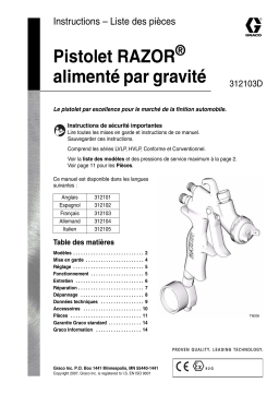 Graco 312103D- RAZOR Gravity Feed Gun Manuel du propriétaire