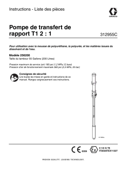 Graco 312955C, T1 2:1 Ratio Transfer Pump Mode d'emploi